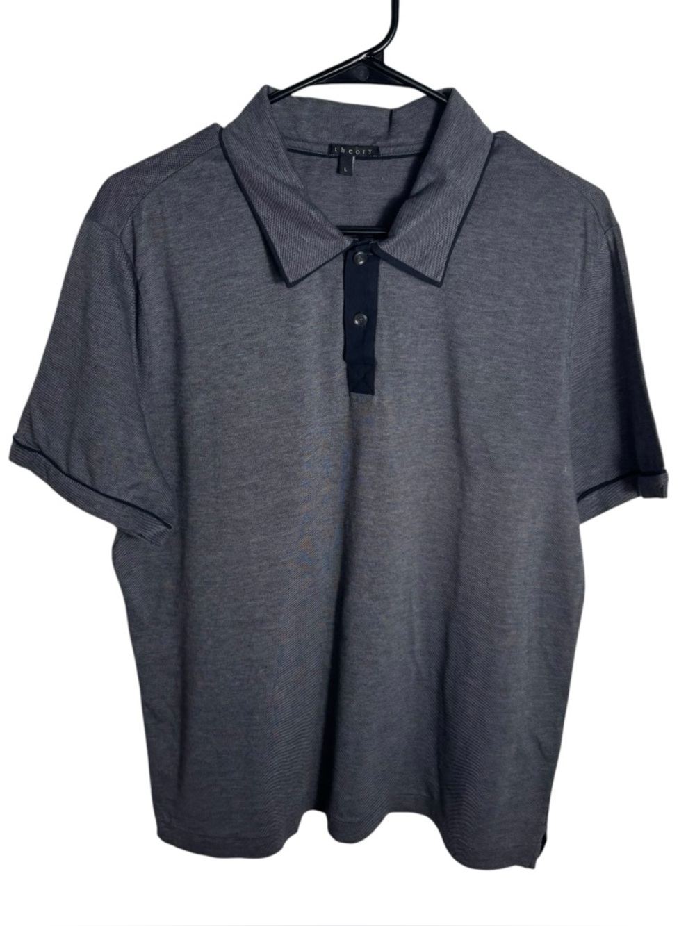 Theory Mardel Polo Shirt Men’s Large Navy Slim Fit Designer Cotton